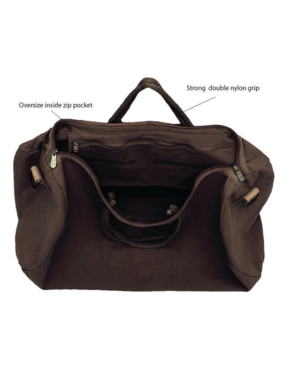 Canvas Travel Duffle Bag | 40 litres | Sports Duffel | Gym Bags | for Men and Women | Detachable Strap | Airline Carry-On Luggage | Quick Access Pockets |