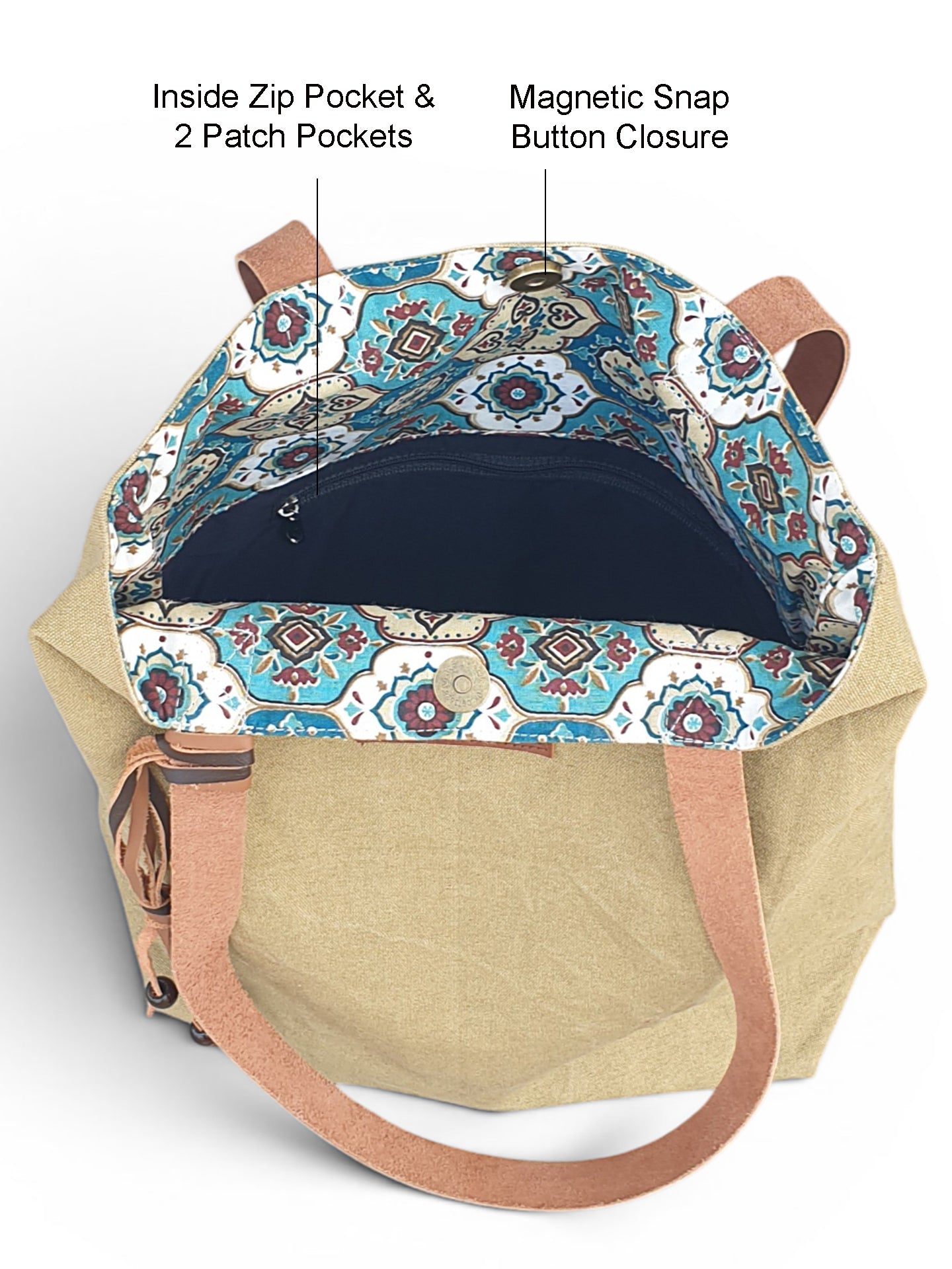 Distressed Finish Heavy Canvas Tote Handbag | Tassel Embellished | Magnetic Closure & Internal Zip Pocket Shoulder Bag | For College, Office and Daily Use | For Women