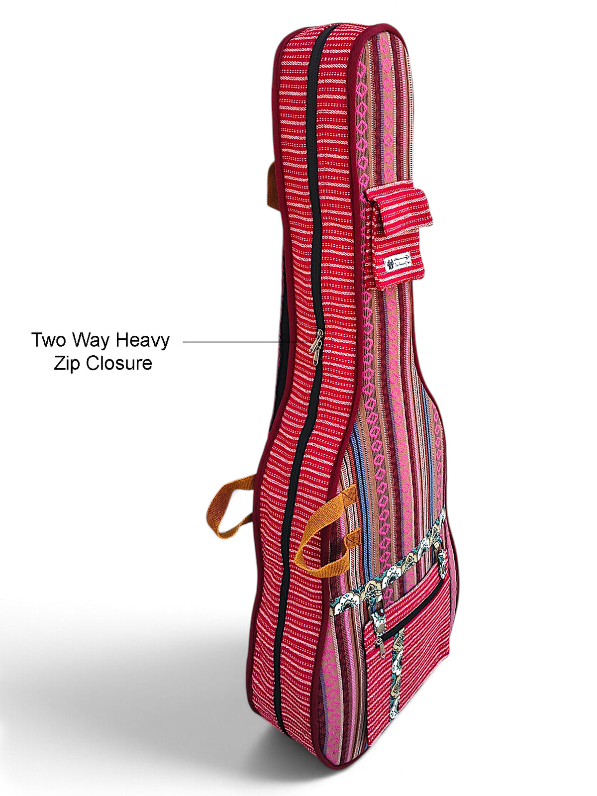 Ethnic Handloom Fabric Acoustic Guitar Bag Cover for Men and Women | Modern Guitar Case | Inner Lining | Adjustable Straps | Padded Protection | Zip Pockets |