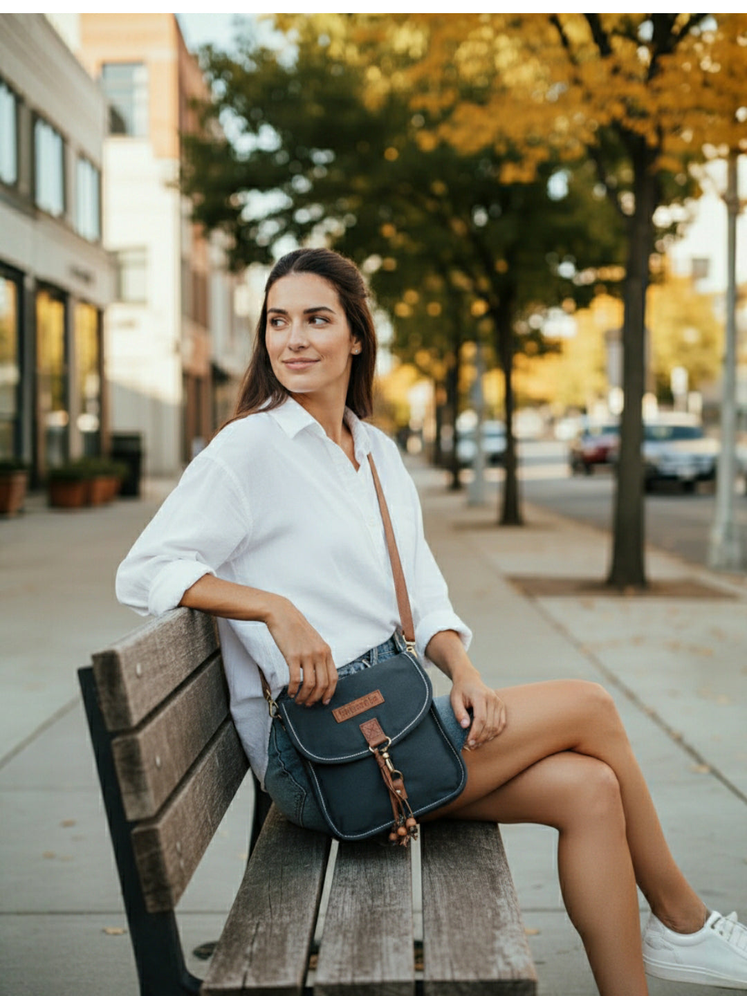 Canvas Purse for Women | Casual Crossbody Sling Bag with Adjustable Straps, Zipped Pocket & Lobster Hook Buckle Closure | Suitable for College & Travel (Blue)