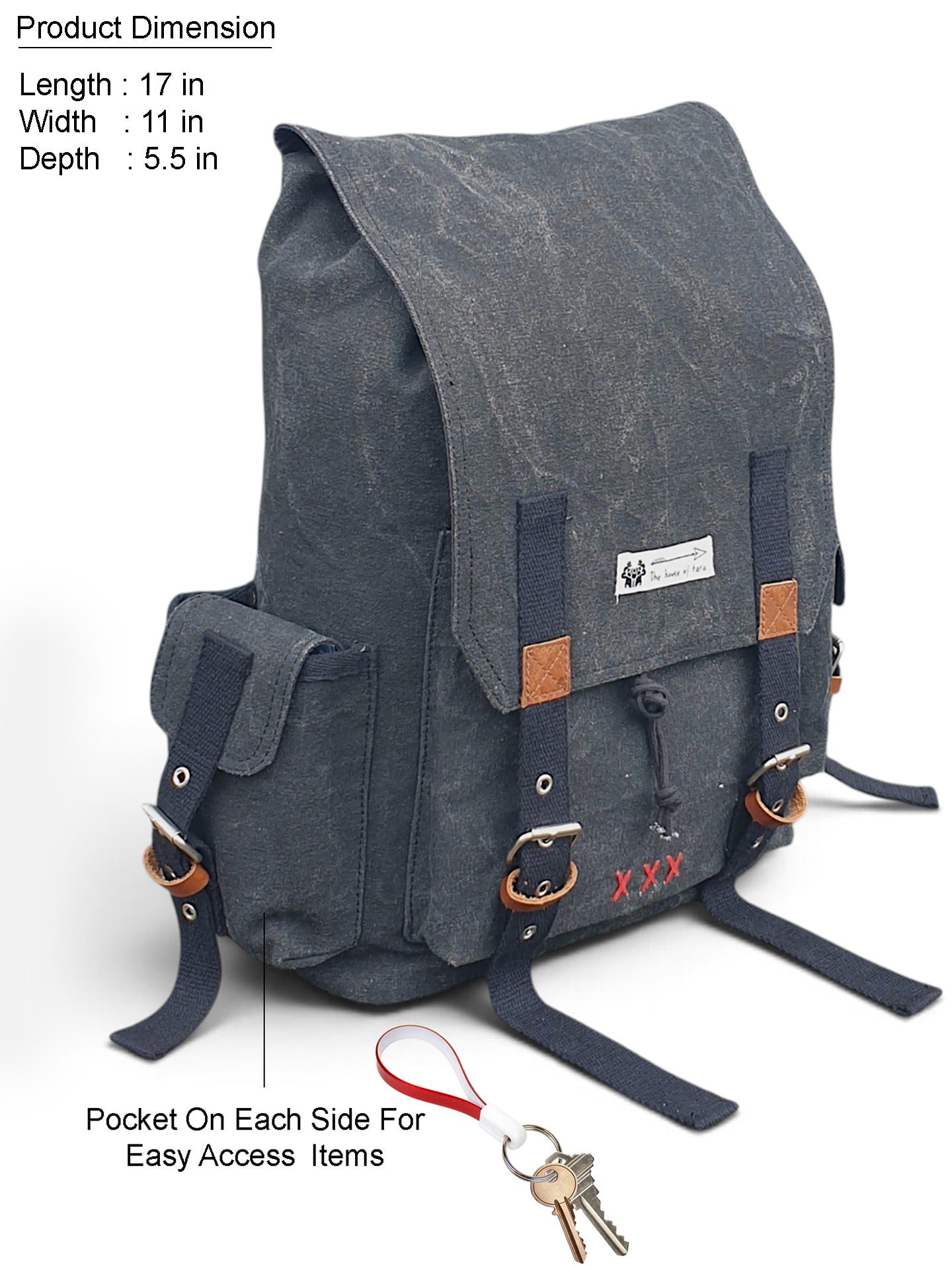 Canvas Backpack for Men and Women 23L | Casual Cotton Bag With  Inner Lining, 4 External & 3 Internal Pockets | Backpacks Suitable for College, Travel & Hiking
