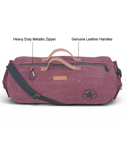 Canvas Travel Duffle Bag | 25 litres | Sports Duffel | Gym Bags | for Men and Women | Adjustable Broad Strap | Airline Carry-On Luggage | Quick Access Pockets |