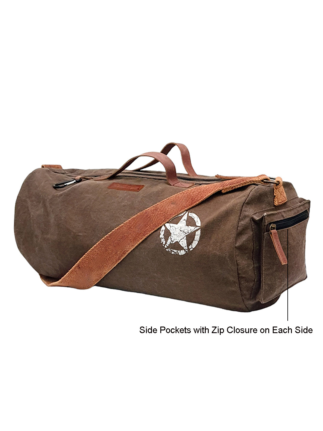 Canvas Travel Duffle Bag | 25 litres | Sports Duffel | Gym Bags | for Men and Women | Adjustable Broad Strap | Airline Carry-On Luggage | Quick Access Pockets |