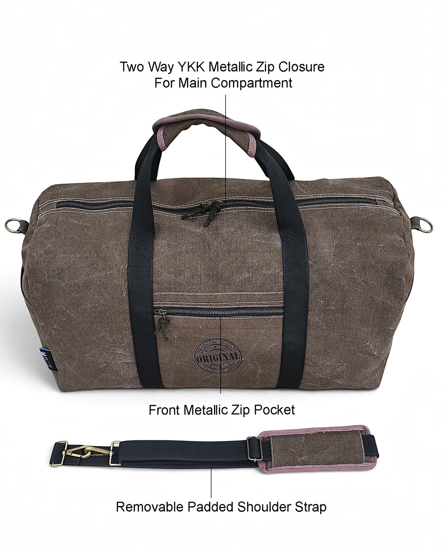 The House of Tara Distressed Finish Heavy Cotton Canvas Oversize Duffle Bag | 53 litres | Sports Duffel | Travel Bags | For Men and Women | Detachable Broad Strap | Airline Carry-On Luggage