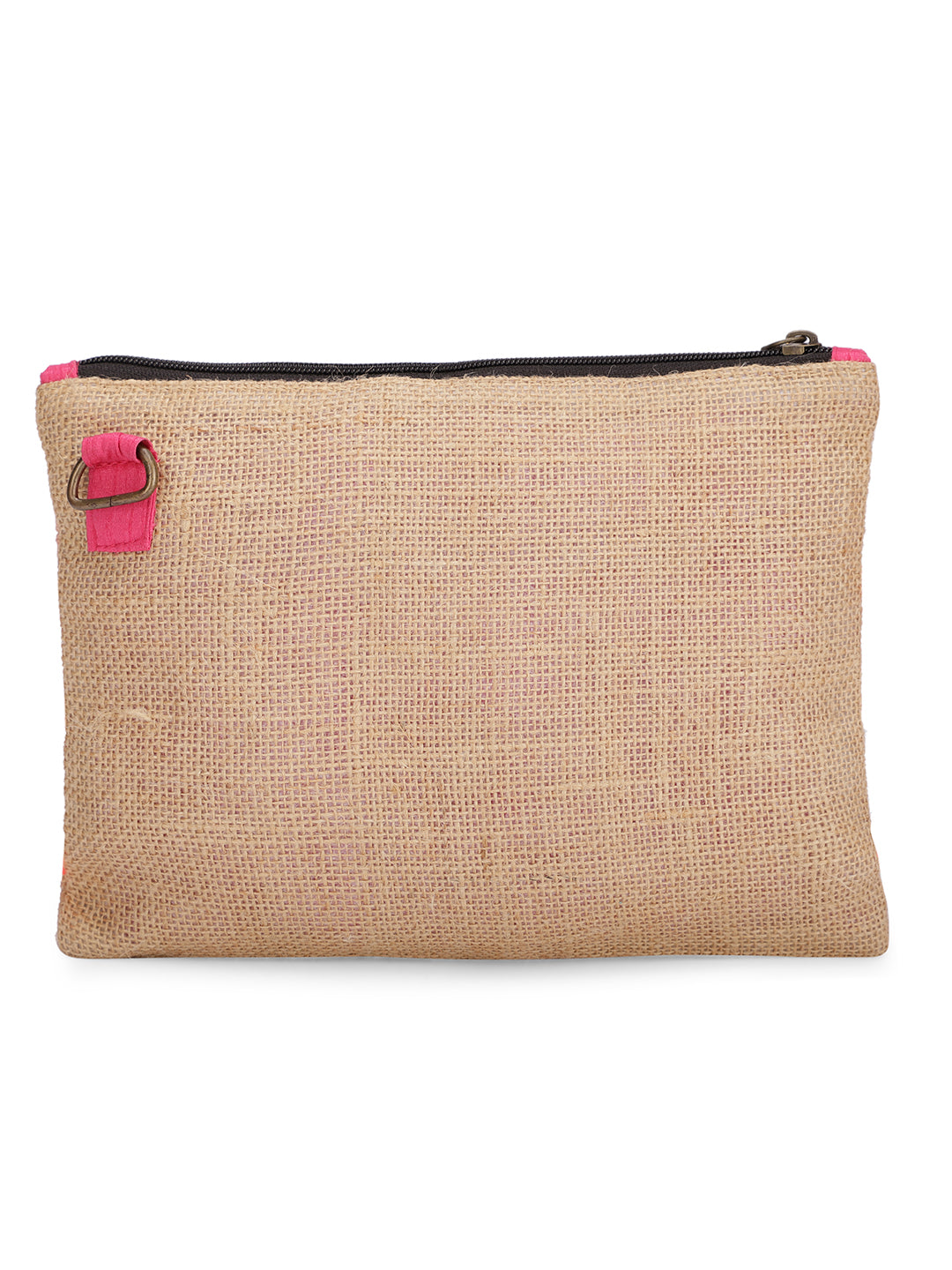 Cross Body Sling Bag with Embellishments and Tassels/Trims | Internal Zip Pocket | Jute Crossbody Bag in Multi Colour with Zip Closure | Handmade.