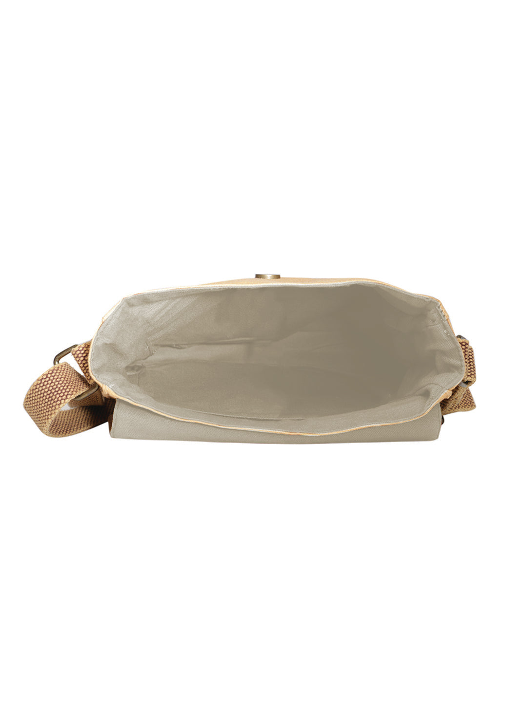 Canvas Side Sling Bag For Men & Women | Compact Messenger bag with Leather Strap on flap closure, Adjustable Shoulder Strap & Snap buttons | Casual bag for Office & Travel