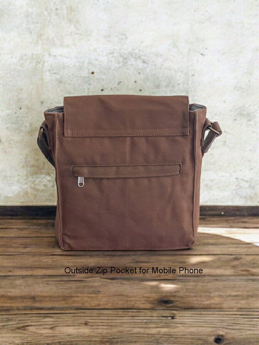 Canvas Side Sling Bag For Men & Women | Compact Messenger bag with Leather Strap on Flap Closure, Adjustable Shoulder Strap & Metal Buckle | Crossbody bag Suitable for Office
