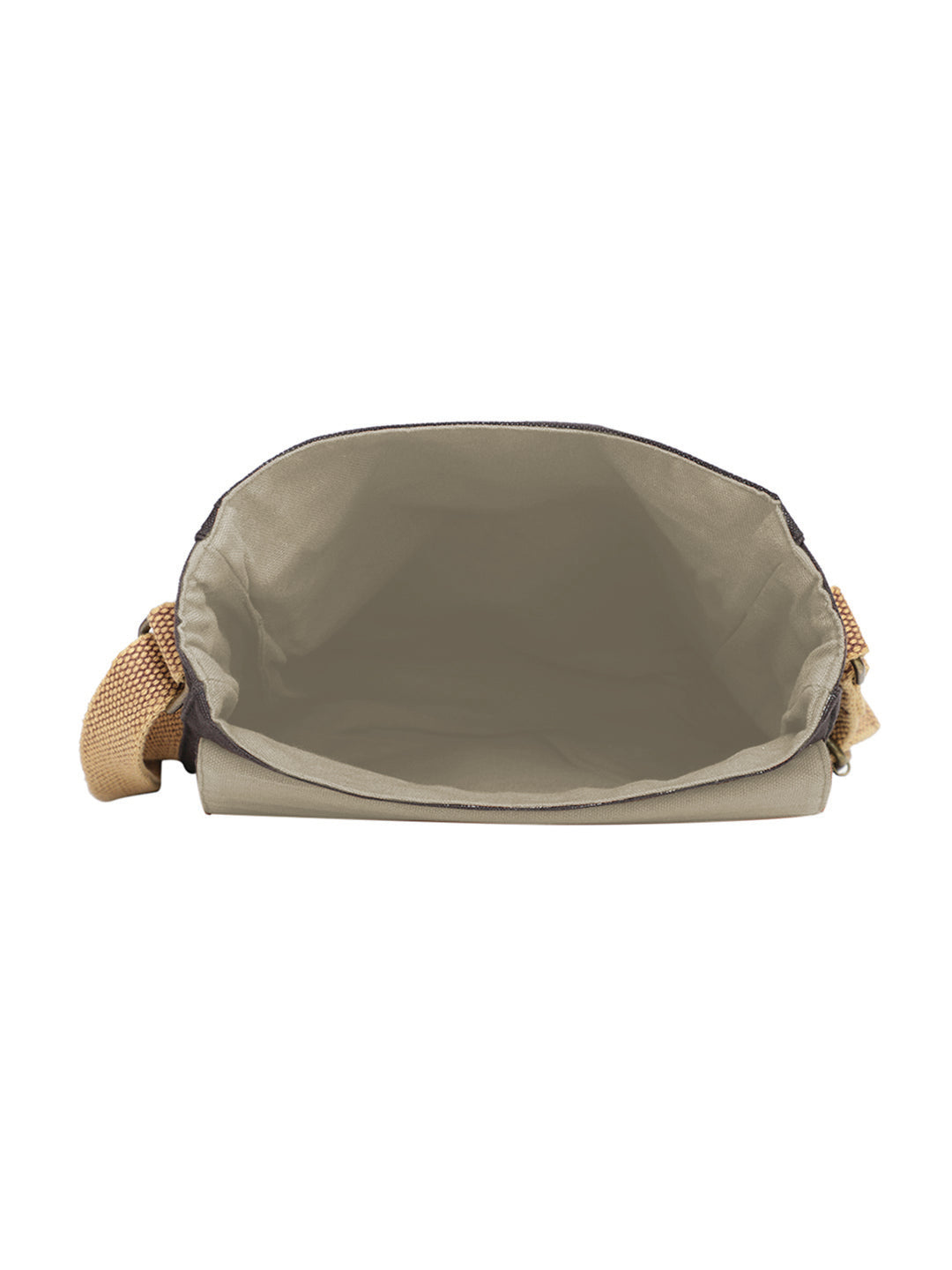 Canvas Side Sling Bag For Men & Women | Compact Messenger bag with Leather Strap on flap closure, Adjustable Shoulder Strap & Snap buttons | Casual bag for Office & Travel