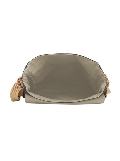 Canvas Side Sling Bag For Men & Women | Compact Messenger bag with Leather Strap on flap closure, Adjustable Shoulder Strap & Snap buttons | Casual bag for Office & Travel