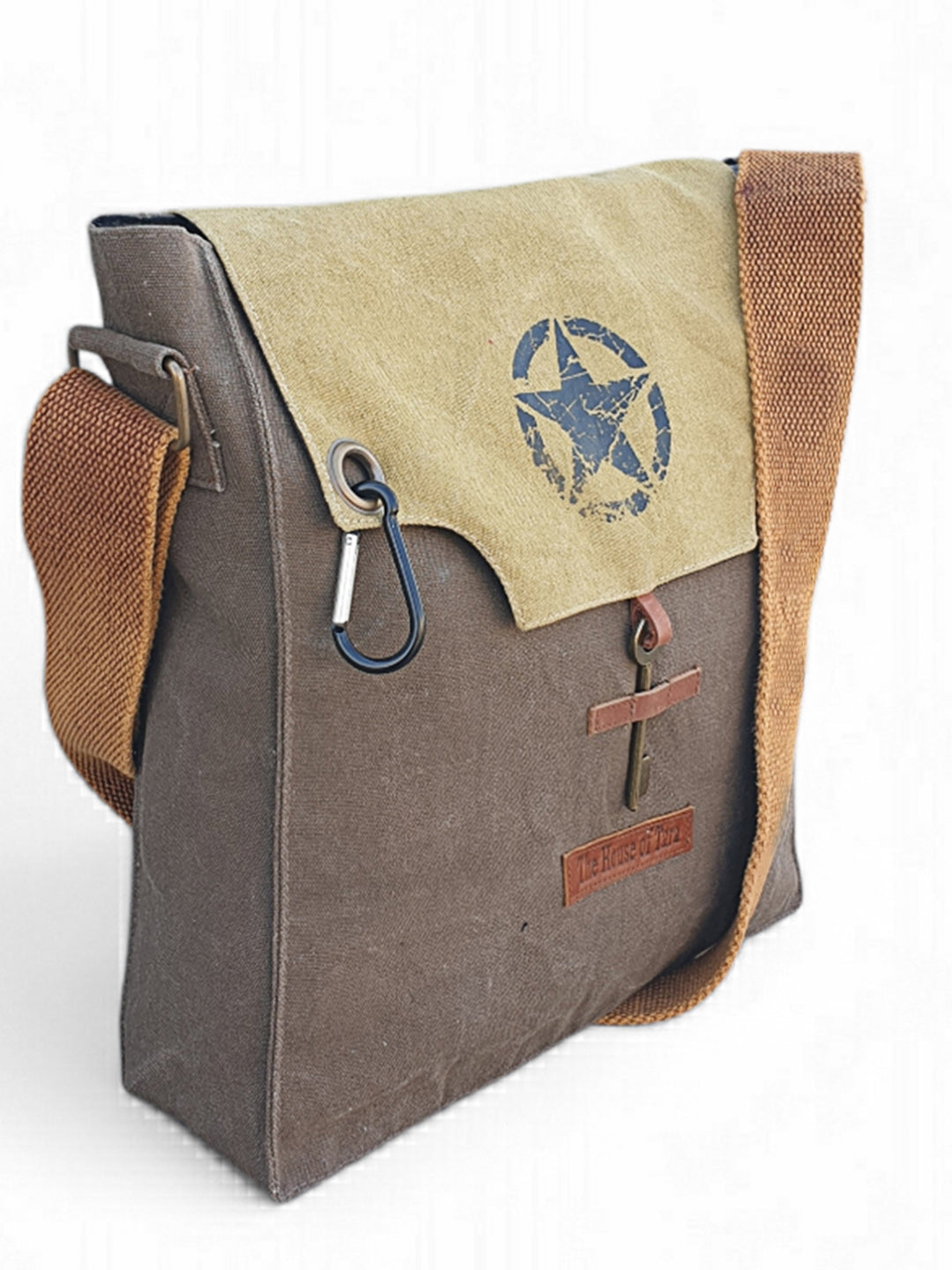 Sturdy Cotton Canvas Messenger Bags for Men and Women | With two Magnetic Snap Buttons Flap Closure, Adjustable Body Strap & Multiutility Lobster Hook
