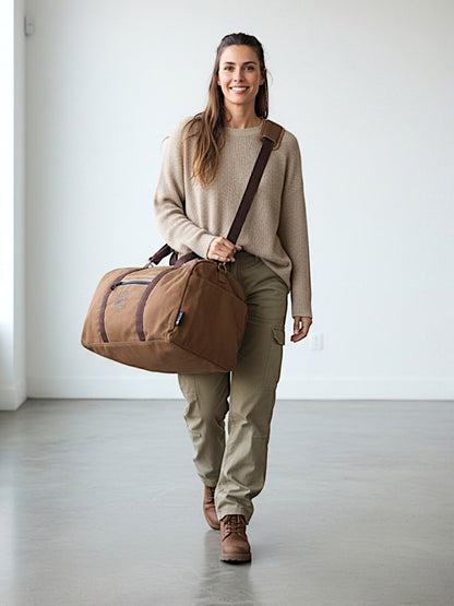 Canvas Travel Duffle Bag | 53 litres | Sports Duffel | Gym Bags | for Men and Women | 100% Cotton Lining | Detachable Broad Strap | Airline Carry-On Luggage | Oversize |