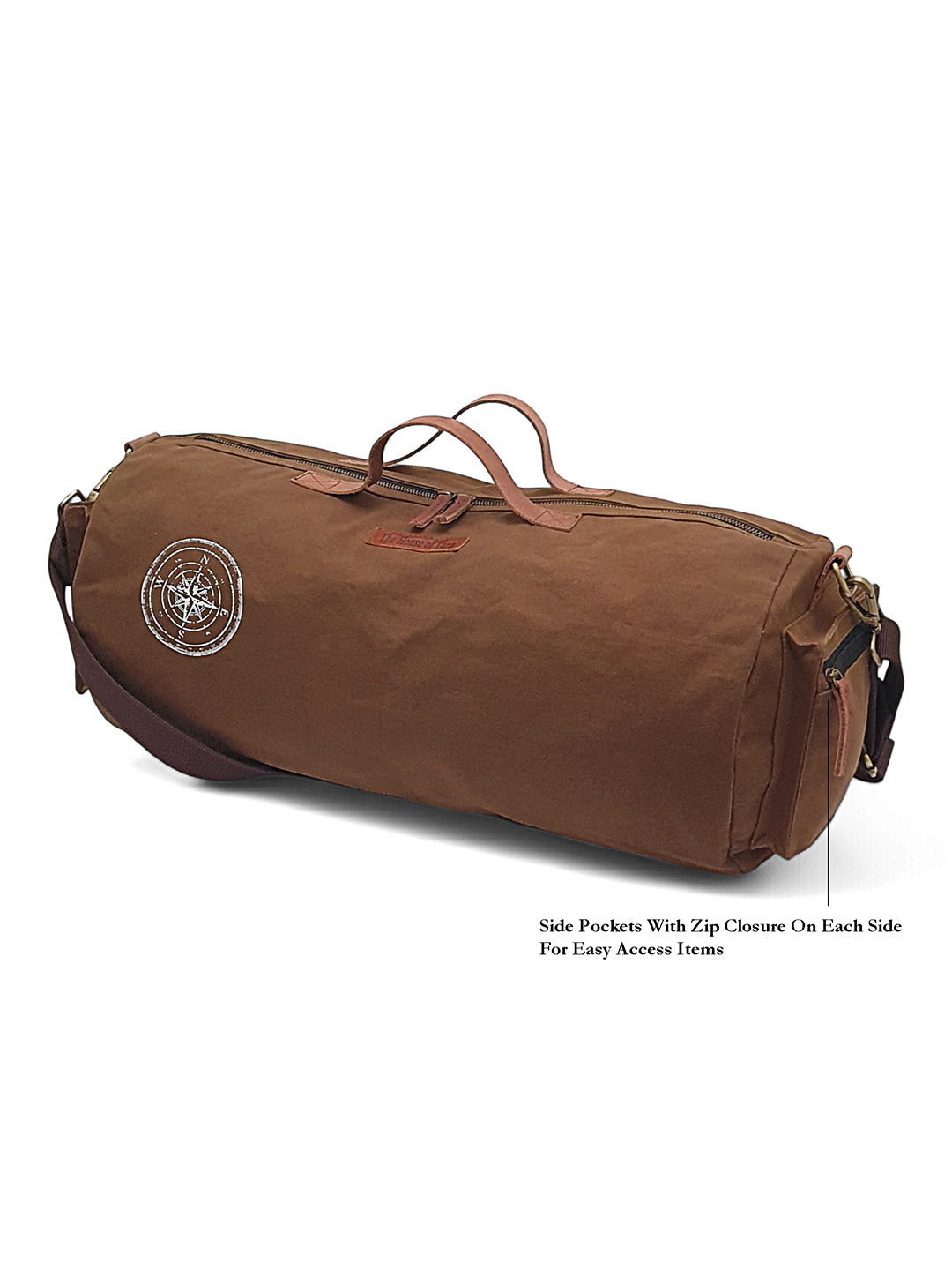 Canvas Travel Duffle Bag 25 litres | Sports Duffel | for Men and Women | Adjustable Removable Strap | Gym Bag | Luggage Garment Bag | Quick Access Pockets |