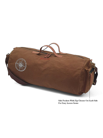 Canvas Travel Duffle Bag 25 litres | Sports Duffel | for Men and Women | Adjustable Removable Strap | Gym Bag | Luggage Garment Bag | Quick Access Pockets |