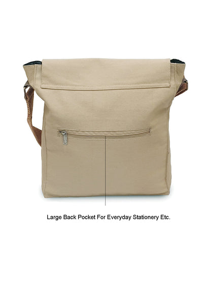 Sturdy Cotton Canvas Messenger Bags for Men and Women | With two Magnetic Snap Buttons Flap Closure, Adjustable Body Strap & Multiutility Lobster Hook