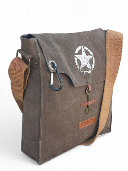 Sturdy Cotton Canvas Messenger Bags for Men and Women | With two Magnetic Snap Buttons Flap Closure, Adjustable Body Strap & Multiutility Lobster Hook