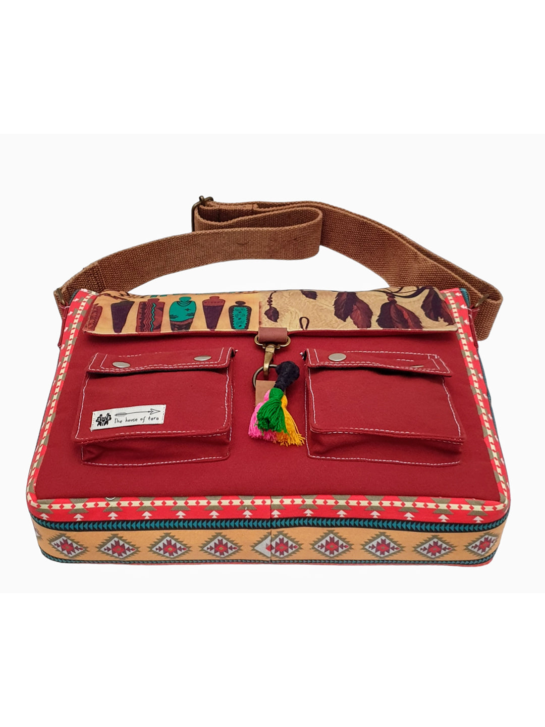 Messenger Bags for Women | Teal Laptop Messenger Bag made with Canvas | Fits up to 15.6 Inches Laptop/MacBook | Ladies Crossbody Sling Bag Comes with 2 External Pockets