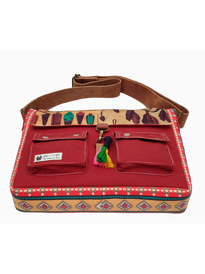 Messenger Bags for Women | Teal Laptop Messenger Bag made with Canvas | Fits up to 15.6 Inches Laptop/MacBook | Ladies Crossbody Sling Bag Comes with 2 External Pockets
