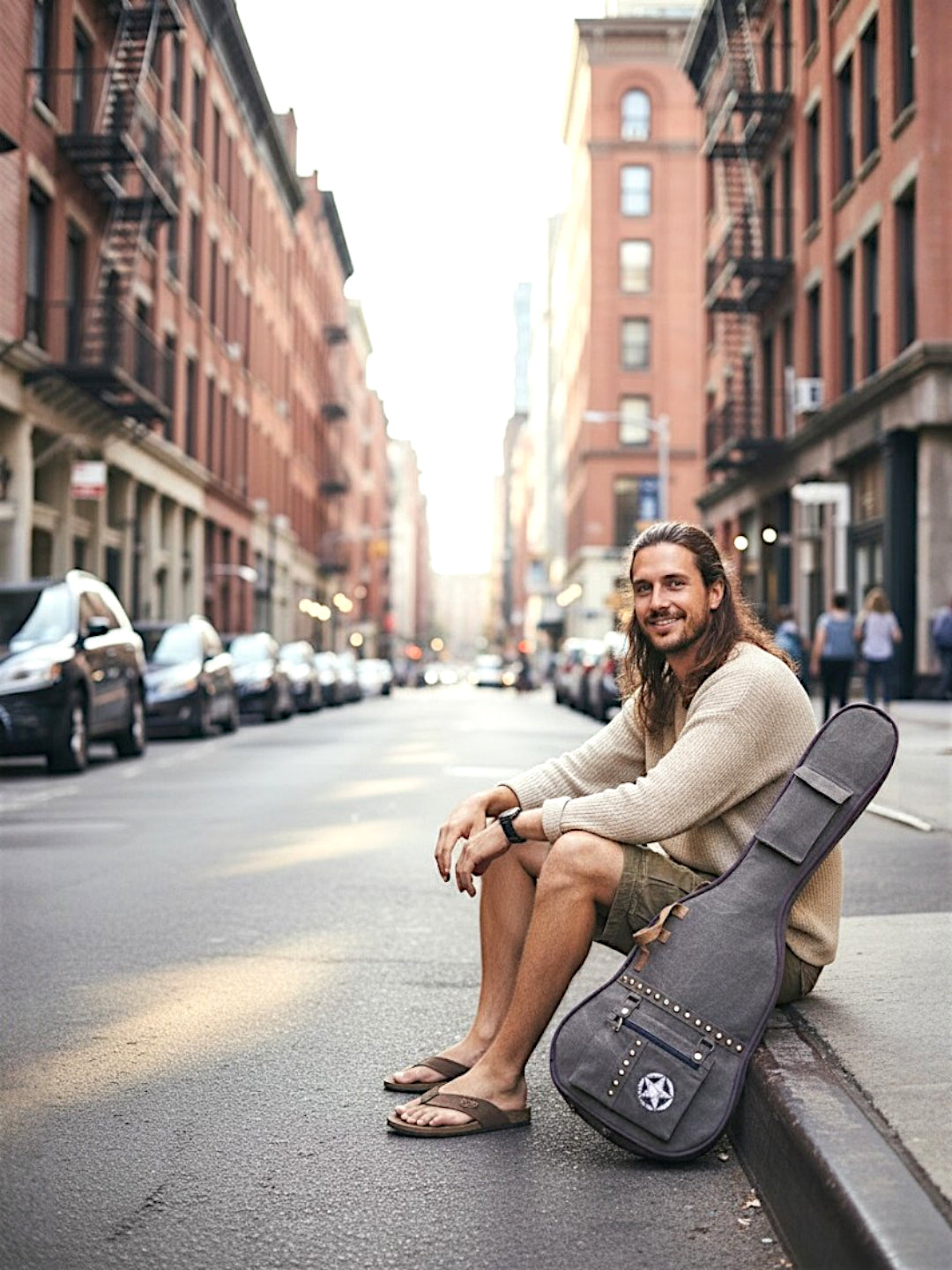 Cotton Canvas Fabric Acoustic Guitar Bag Cover for Men and Women | Modern Guitar Case | 100% Cotton Inner Lining | Adjustable Straps | Padded Protection | Zip Pocket |