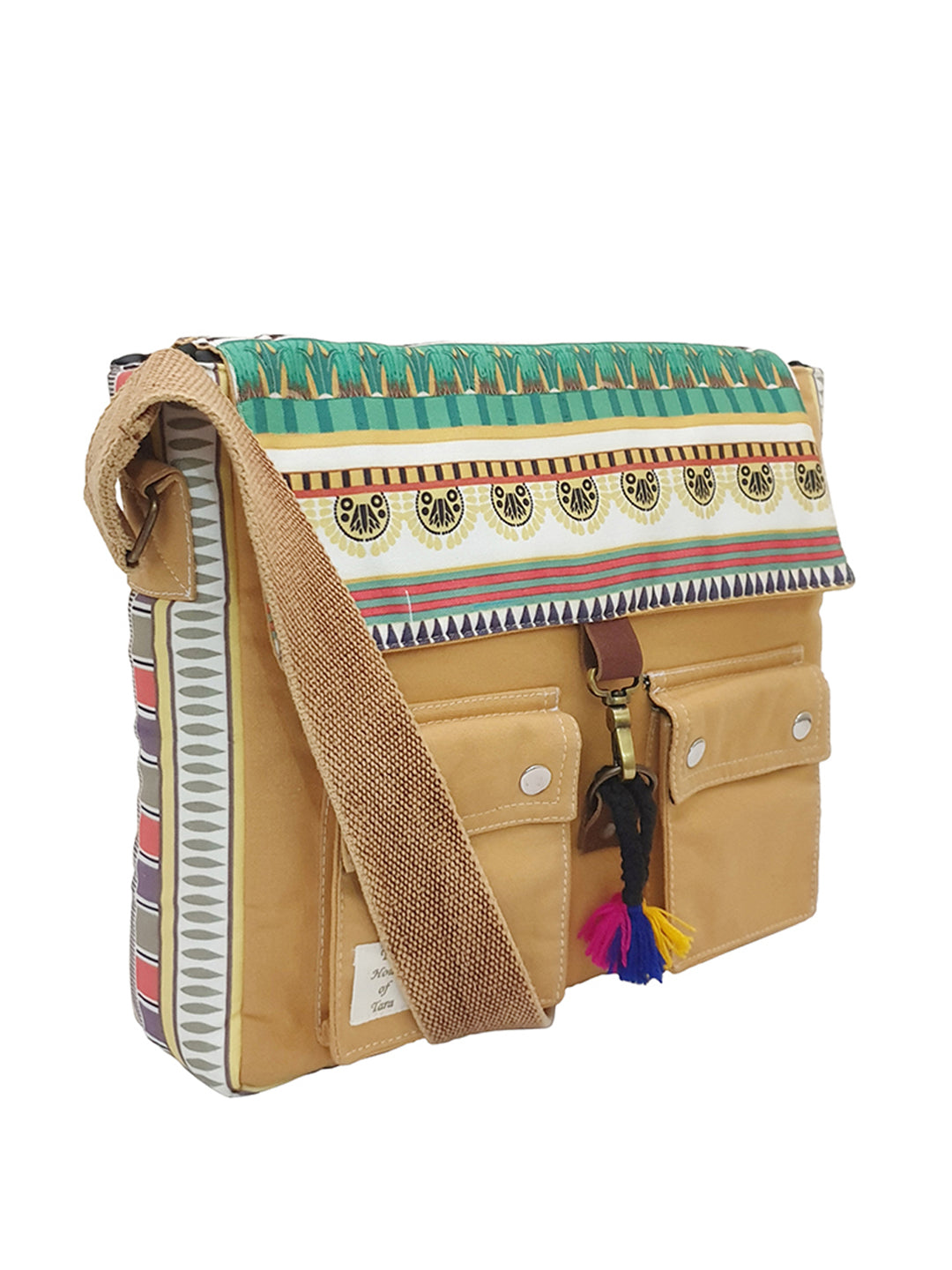 Messenger Bags for Women | Teal Laptop Messenger Bag made with Canvas | Fits up to 15.6 Inches Laptop/MacBook | Ladies Crossbody Sling Bag Comes with 2 External Pockets