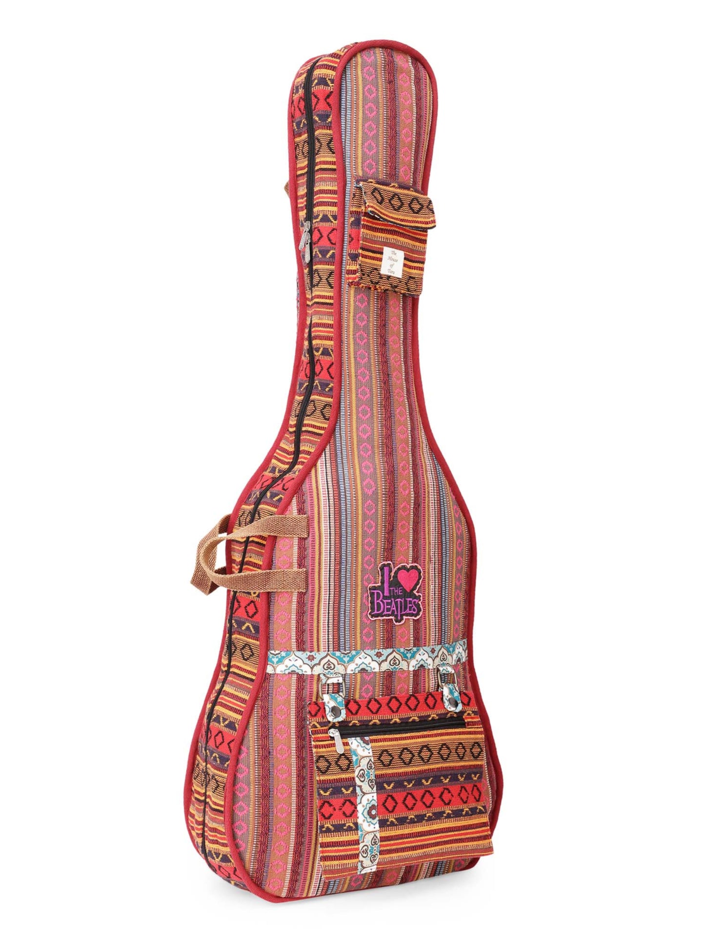 Ethnic Handloom Fabric Acoustic Guitar Bag Cover for Men and Women | Modern Guitar Case |  Inner Lining | Adjustable Straps | Padded Protection | Zip Pocket |