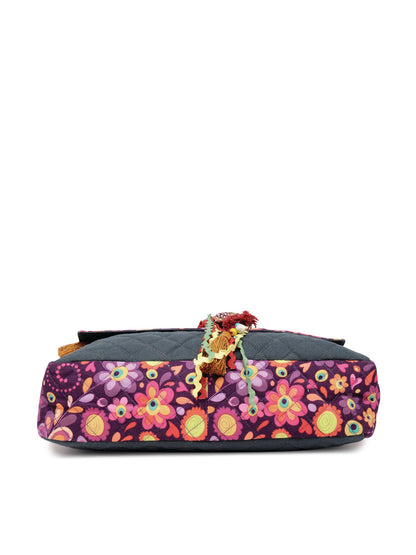 Cotton Canvas Tassel Embellished Printed Cross Body Messenger Sling Bag for Women | Travel Office Business Shoulder Bag for Women | Crossbody Purse With Adjustable Strap