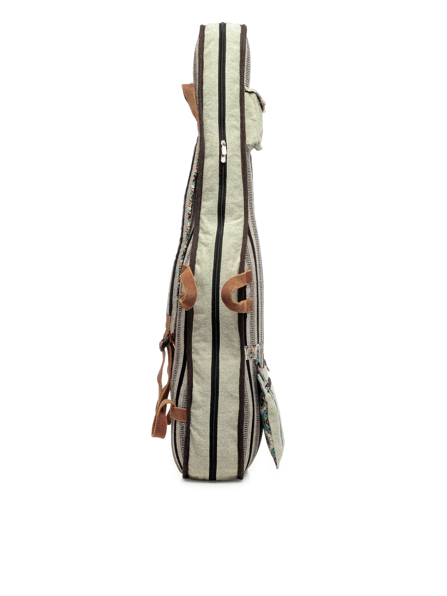 Ethnic Handloom Fabric Acoustic Guitar Bag Cover for Men and Women | Modern Guitar Case | Inner Lining | Adjustable Straps | Padded Protection | Zip Pockets |