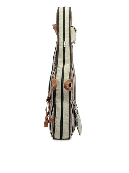 Ethnic Handloom Fabric Acoustic Guitar Bag Cover for Men and Women | Modern Guitar Case | Inner Lining | Adjustable Straps | Padded Protection | Zip Pockets |