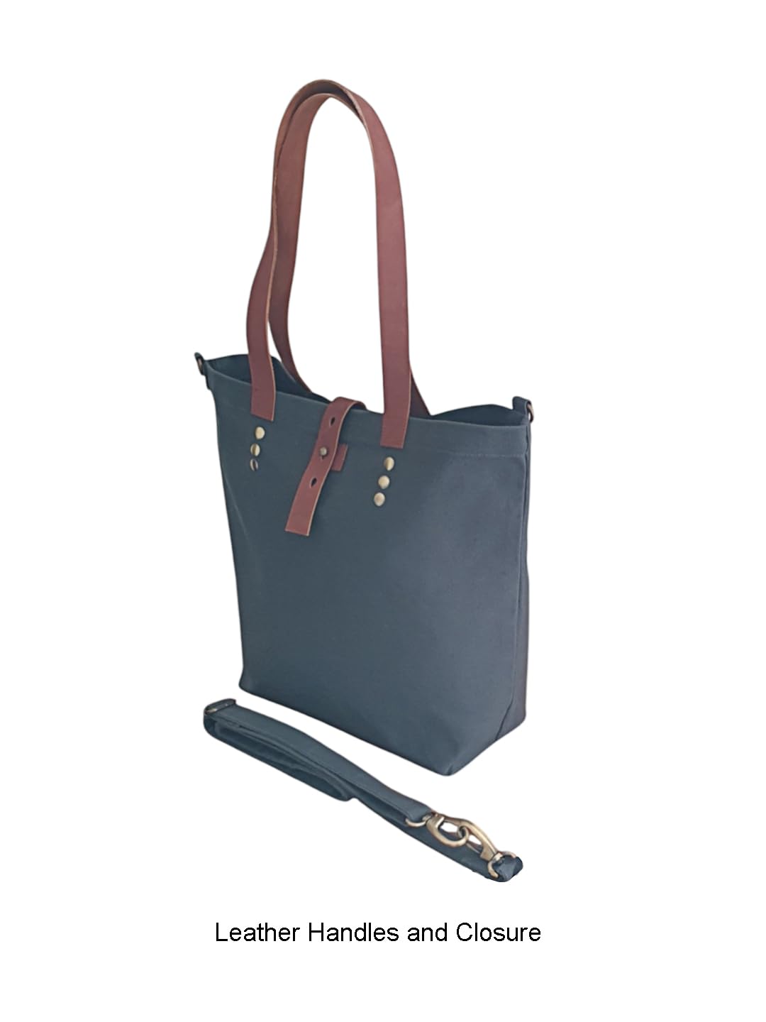 The House of tara Convertible Handbag | Canvas Tote Bag | Casual Cross Body Sling Bag | Combat Blue Color | Leather Strap Closure and External Pocket | Adjustable Strap Cotton Shoulder Bag For Women