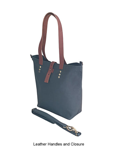 The House of tara Convertible Handbag | Canvas Tote Bag | Casual Cross Body Sling Bag | Combat Blue Color | Leather Strap Closure and External Pocket | Adjustable Strap Cotton Shoulder Bag For Women