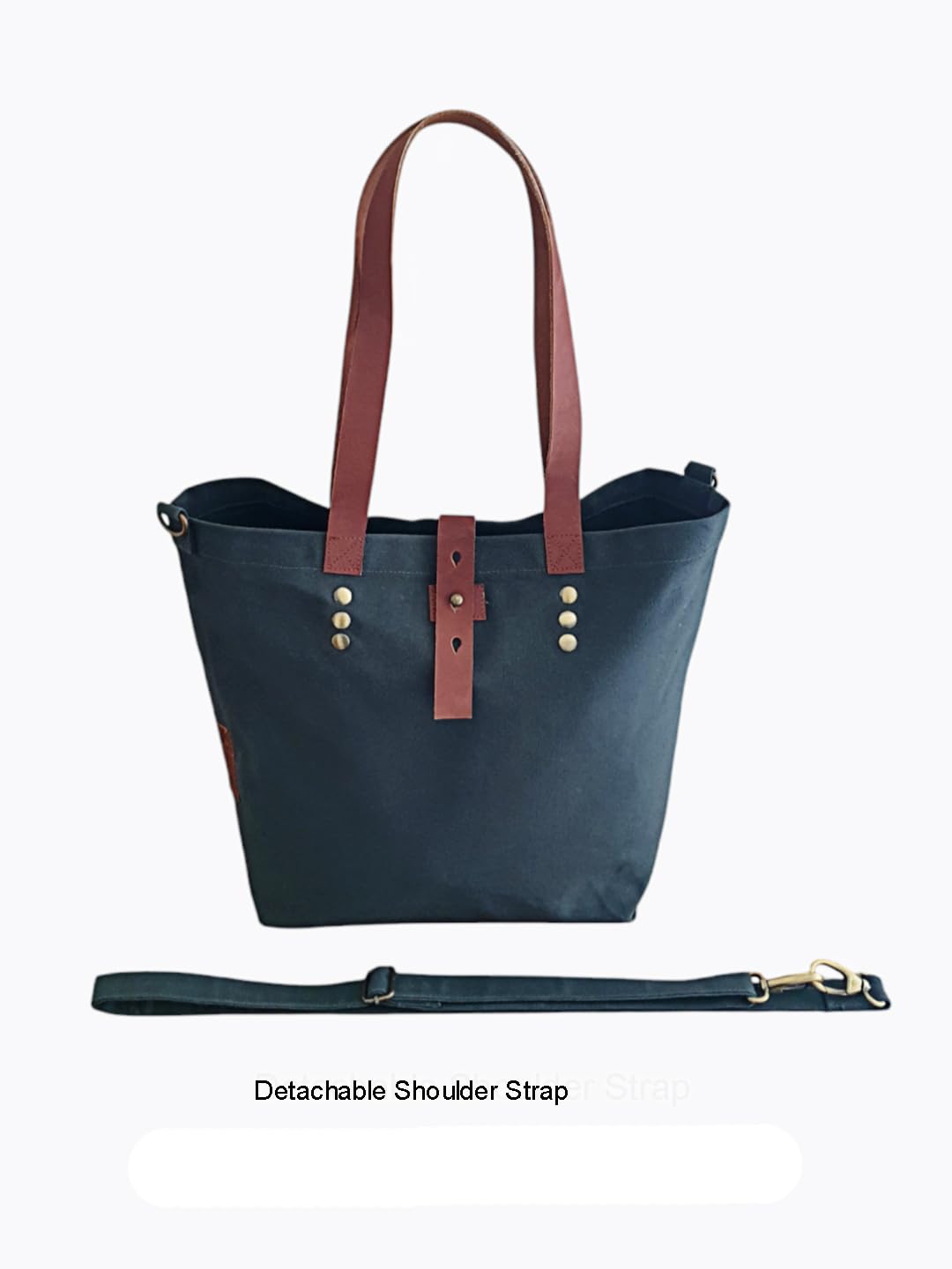 The House of tara Convertible Handbag | Canvas Tote Bag | Casual Cross Body Sling Bag | Combat Blue Color | Leather Strap Closure and External Pocket | Adjustable Strap Cotton Shoulder Bag For Women
