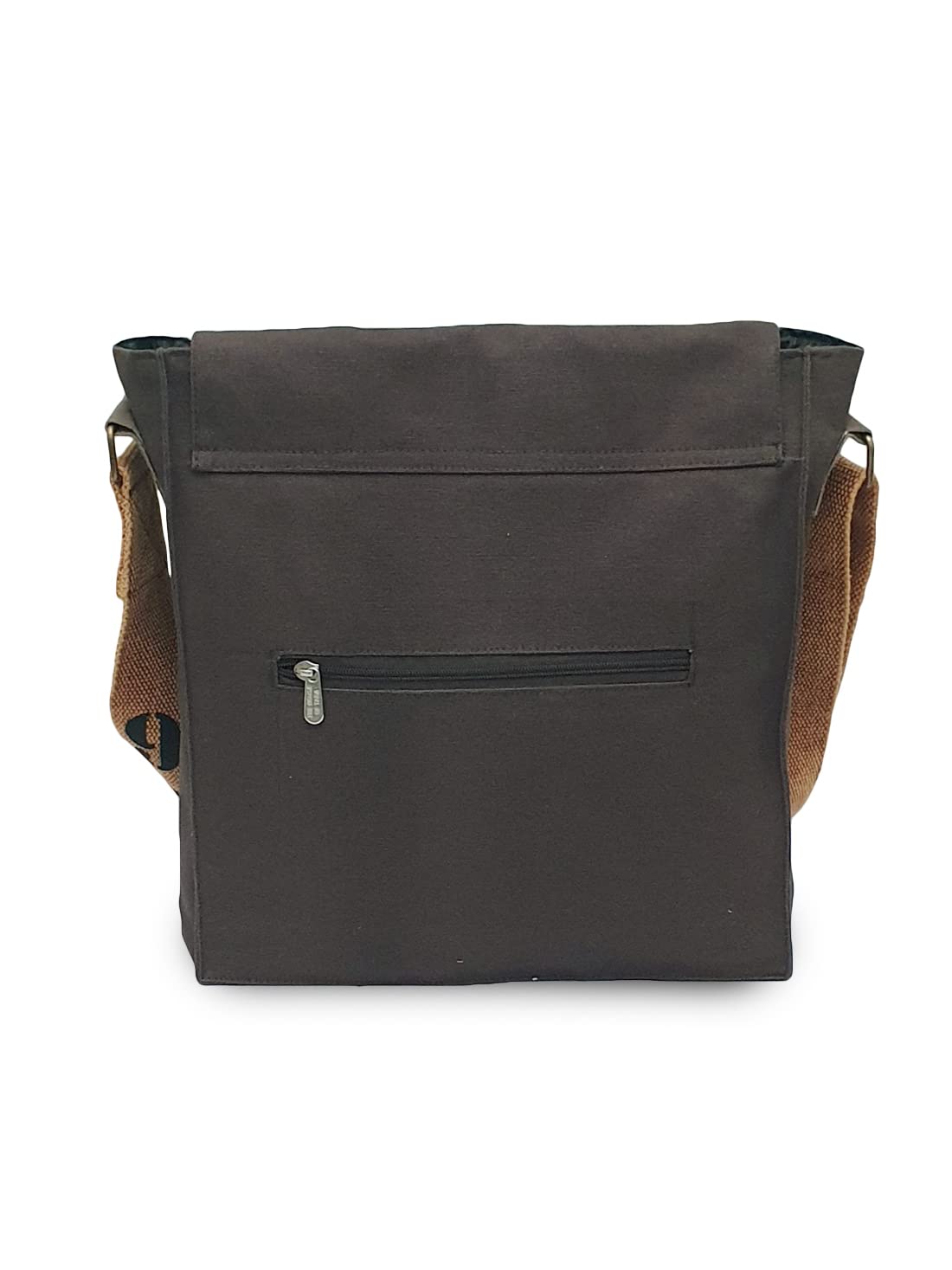 The House of tara Sturdy Cotton Canvas Messenger Bags for Men and Women | With two Magnetic Snap Buttons Flap Closure, Adjustable Body Strap & Multiutility Lobster Hook (Beige)