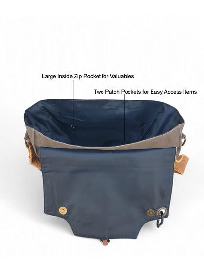 The House of tara Sturdy Cotton Canvas Messenger Bags for Men and Women | With two Magnetic Snap Buttons Flap Closure, Adjustable Body Strap & Multiutility Lobster Hook (Beige)