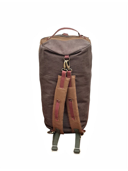 Convertible Canvas Travel Duffle Bag 25 litres | Gym Sports Duffel Backpack | Unisex | Adjustable Removable Strap | Luggage Garment Bag | Quick Access Pockets |