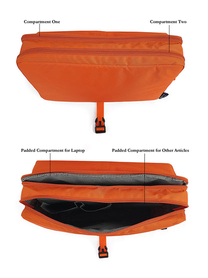 Laptop Messenger Bag | With Trolley & Detachable Shoulder Strap | 2 Zip Compartments & Multiple internal pockets | Lightweight for Travel | Fits UpTo 15.6" Laptop