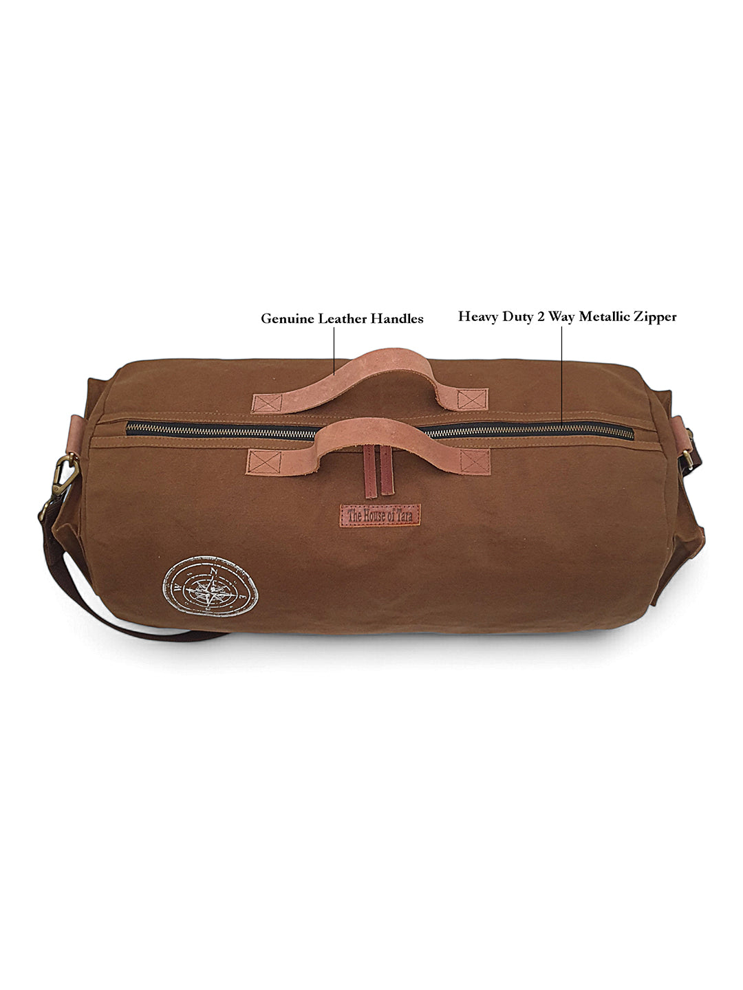 Canvas Travel Duffle Bag 25 litres | Sports Duffel | for Men and Women | Adjustable Removable Strap | Gym Bag | Luggage Garment Bag | Quick Access Pockets |