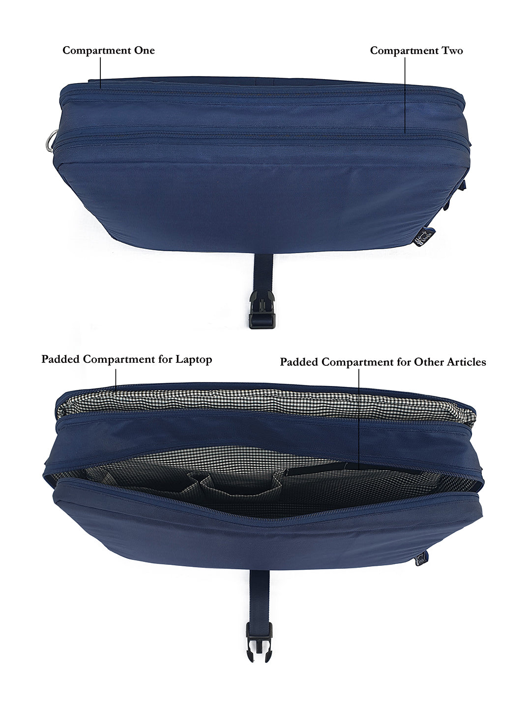 Laptop Messenger Bag | With Trolley & Detachable Shoulder Strap | 2 Zip Compartments & Multiple internal pockets | Lightweight for Travel | Fits UpTo 15.6" Laptop