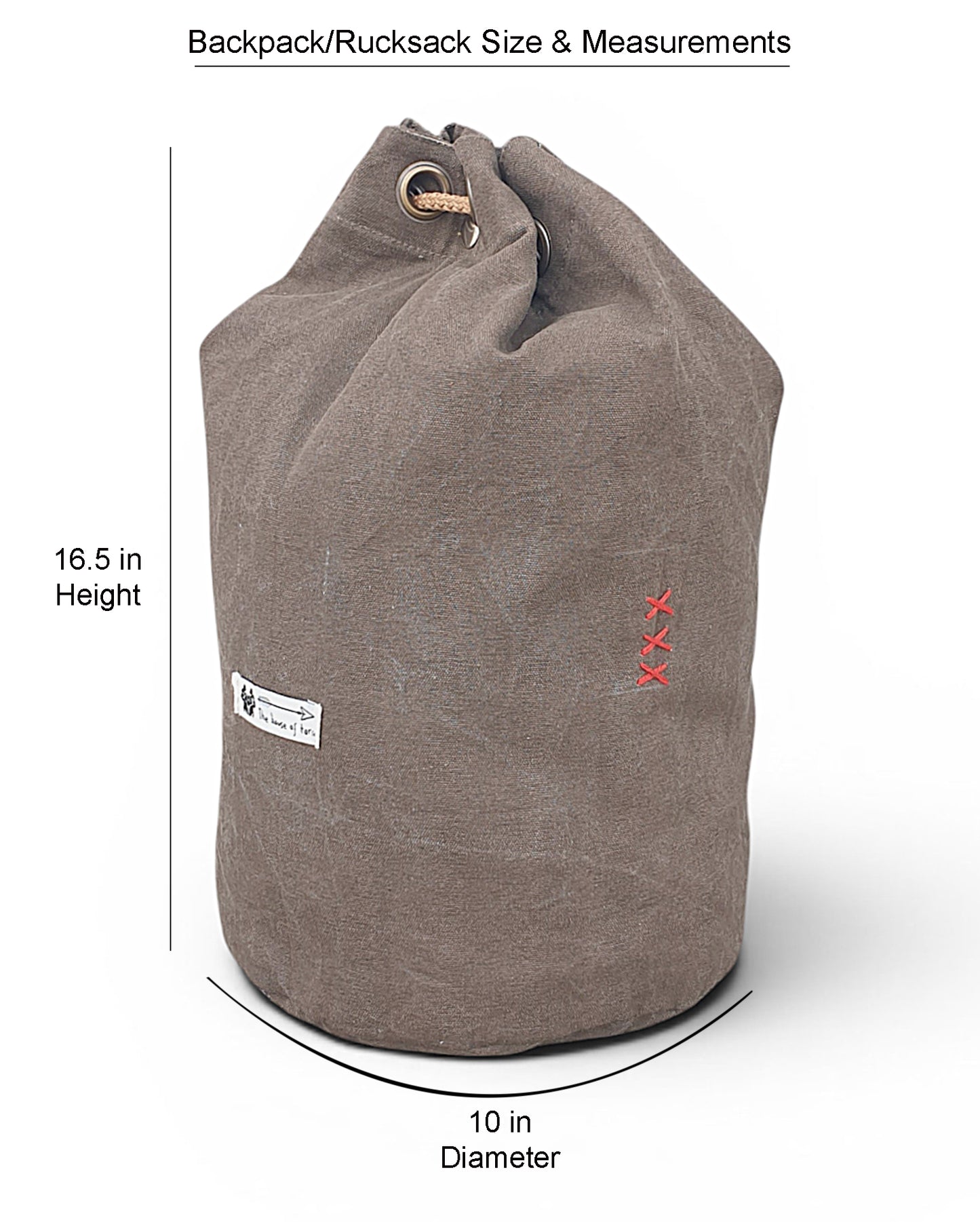 Distressed Canvas Backpack/Rucksack for Men & Women 20 Litres | Casual Cotton Bag with Spacious Compartment & Drawstring Strap | Stylish Bag suitable for College, Hiking & Everyday Essentials