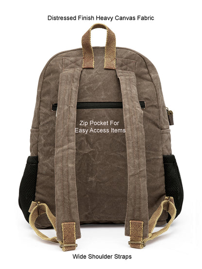 Canvas Laptop Backpack for Men & Women 16 Liters | Casual Bag with Waterproof Inner Lining & Laptop Compartment (fits up to 15.6 Inch) | Suitable for College & Travel