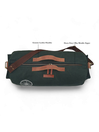 Canvas Travel Duffle Bag 25 litres | Sports Duffel | for Men and Women | Adjustable Removable Strap | Gym Bag | Luggage Garment Bag | Quick Access Pockets |