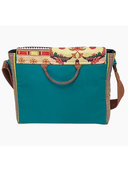 Messenger Bags for Women | Teal Laptop Messenger Bag made with Canvas | Fits up to 15.6 Inches Laptop/MacBook | Ladies Crossbody Sling Bag Comes with 2 External Pockets