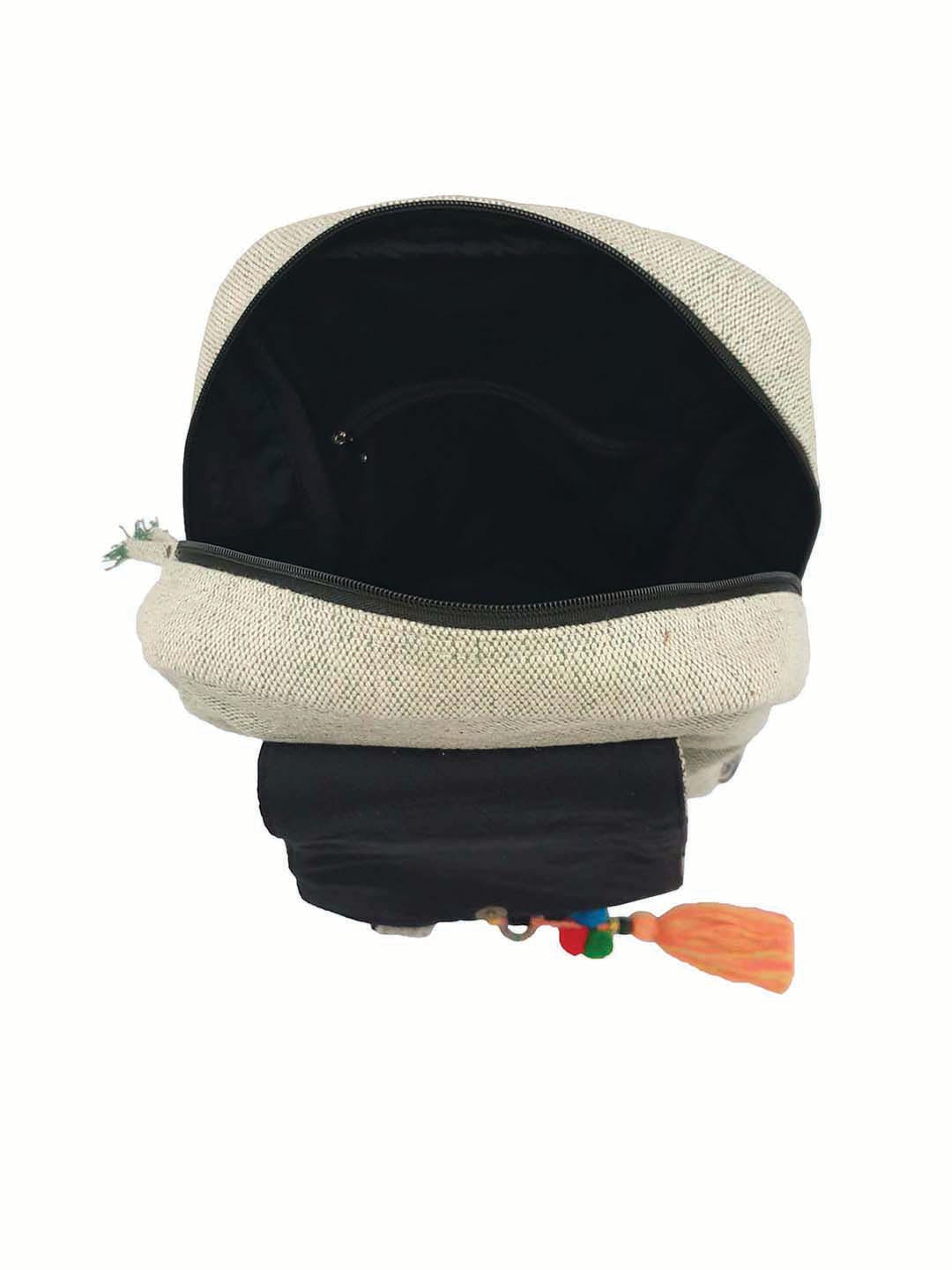 Handloom Fabric Backpack for Women 10 Litres | Multicolour Casual Cloth Bag with  Inner lining | Stylish Bag suitable for College, Travel & Beach