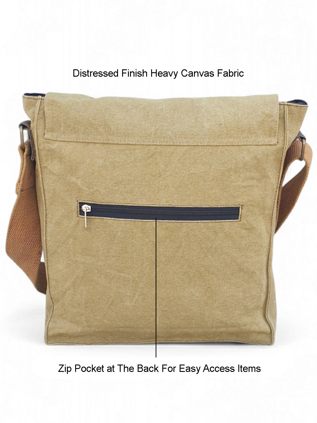 Sturdy Cotton Canvas Messenger Bags for Men and Women | With two Magnetic Snap Buttons Flap Closure, Adjustable Body Strap & Multiutility Lobster Hook