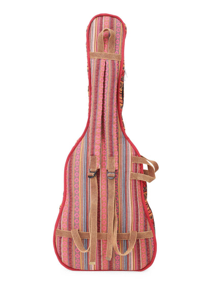 Ethnic Handloom Fabric Acoustic Guitar Bag Cover for Men and Women | Modern Guitar Case |  Inner Lining | Adjustable Straps | Padded Protection | Zip Pocket |