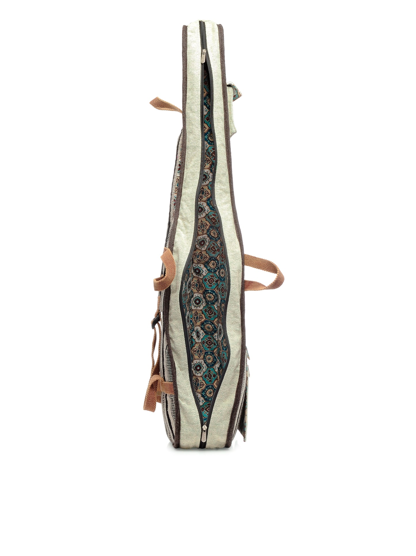 Ethnic Handloom Fabric Acoustic Guitar Bag Cover for Men and Women | Modern Guitar Case | Inner Lining | Adjustable Straps | Padded Protection | Zip Pockets |