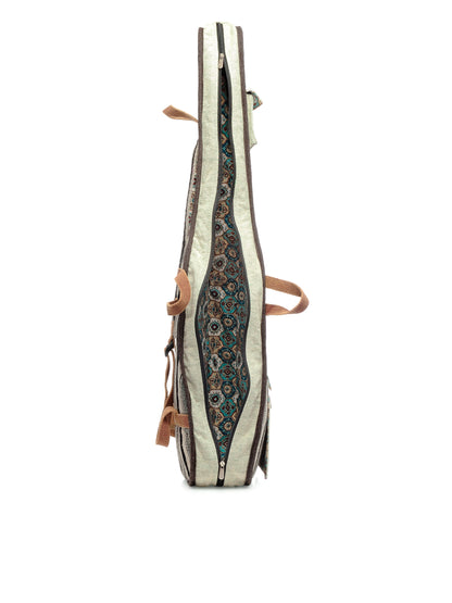 Ethnic Handloom Fabric Acoustic Guitar Bag Cover for Men and Women | Modern Guitar Case | Inner Lining | Adjustable Straps | Padded Protection | Zip Pockets |