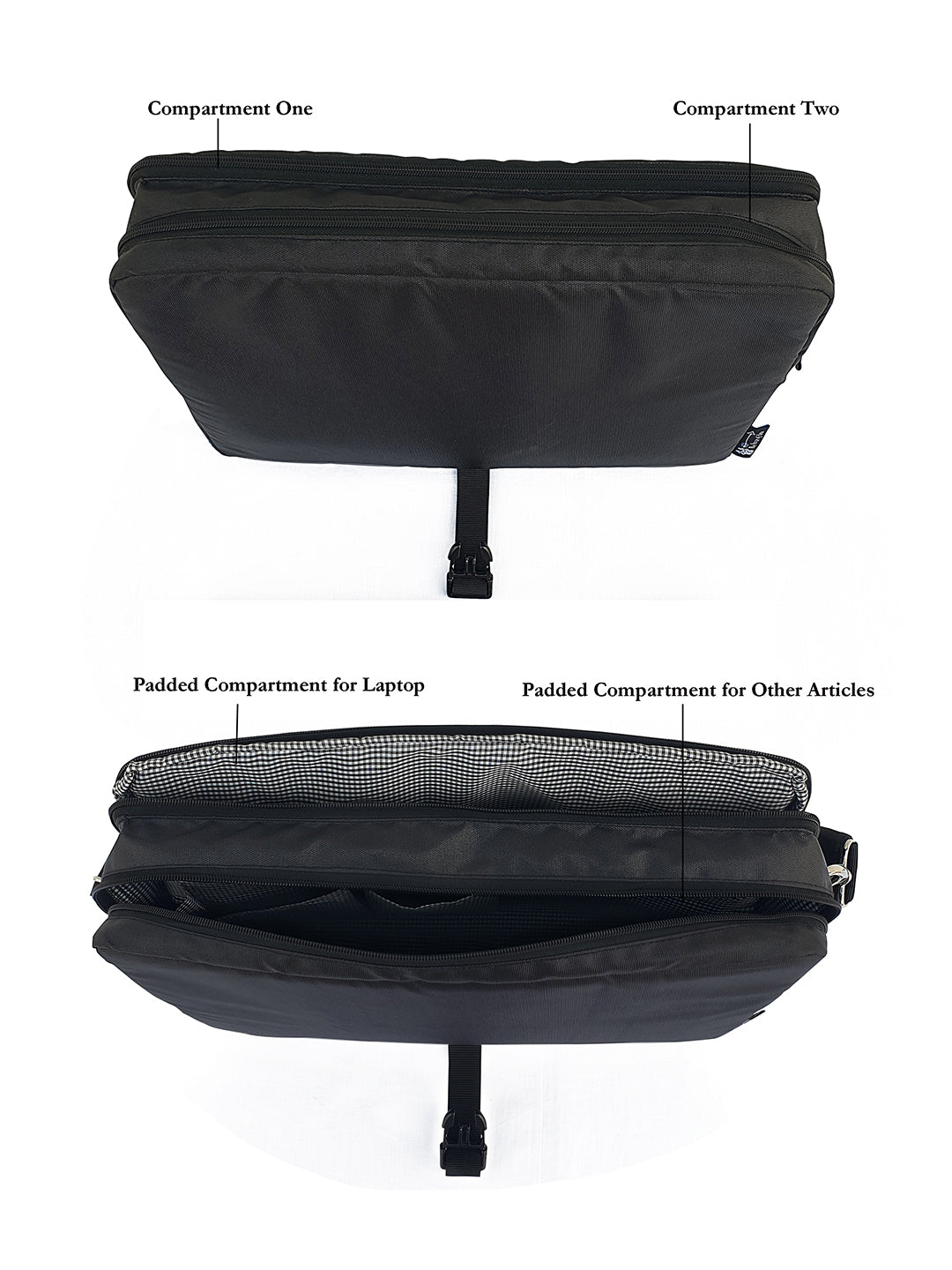 Laptop Messenger Bag | With Trolley & Detachable Shoulder Strap | 2 Zip Compartments & Multiple internal pockets | Lightweight for Travel | Fits UpTo 15.6" Laptop