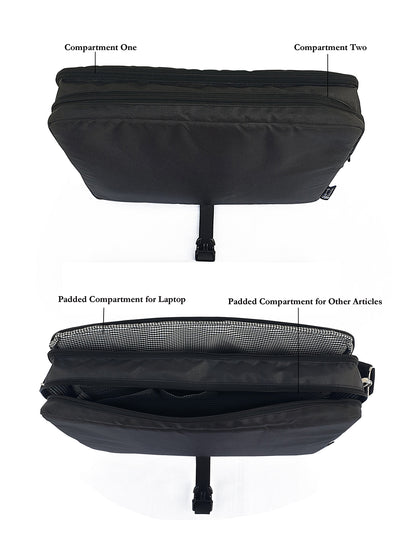 Laptop Messenger Bag | With Trolley & Detachable Shoulder Strap | 2 Zip Compartments & Multiple internal pockets | Lightweight for Travel | Fits UpTo 15.6" Laptop