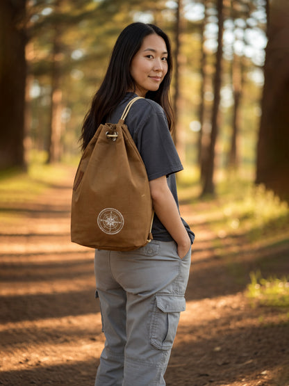 Distressed Canvas Backpack/Rucksack for Men & Women 20 Litres | Casual Cotton Bag with Spacious Compartment & Drawstring Strap | Stylish Bag suitable for College, Hiking & Everyday Essentials