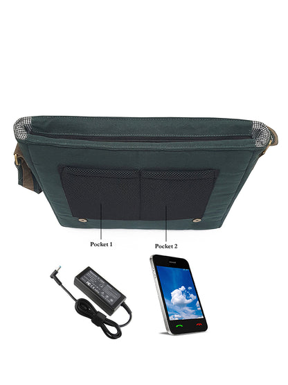 Cotton Canvas Messenger Bag for Men and Women | Printed Crossbody Sling Bag With Laptop Compartment (Upto 15.6 Inch), Broad Adjustable Straps &  Inner Lining