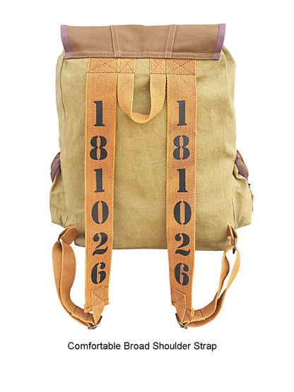 Backpack for Men & Women 27 Liters | Large Bag with Broad Adjustable Straps & 3 External Pockets | Spacious Casual Backpacks For College & Travel (Khaki Green)